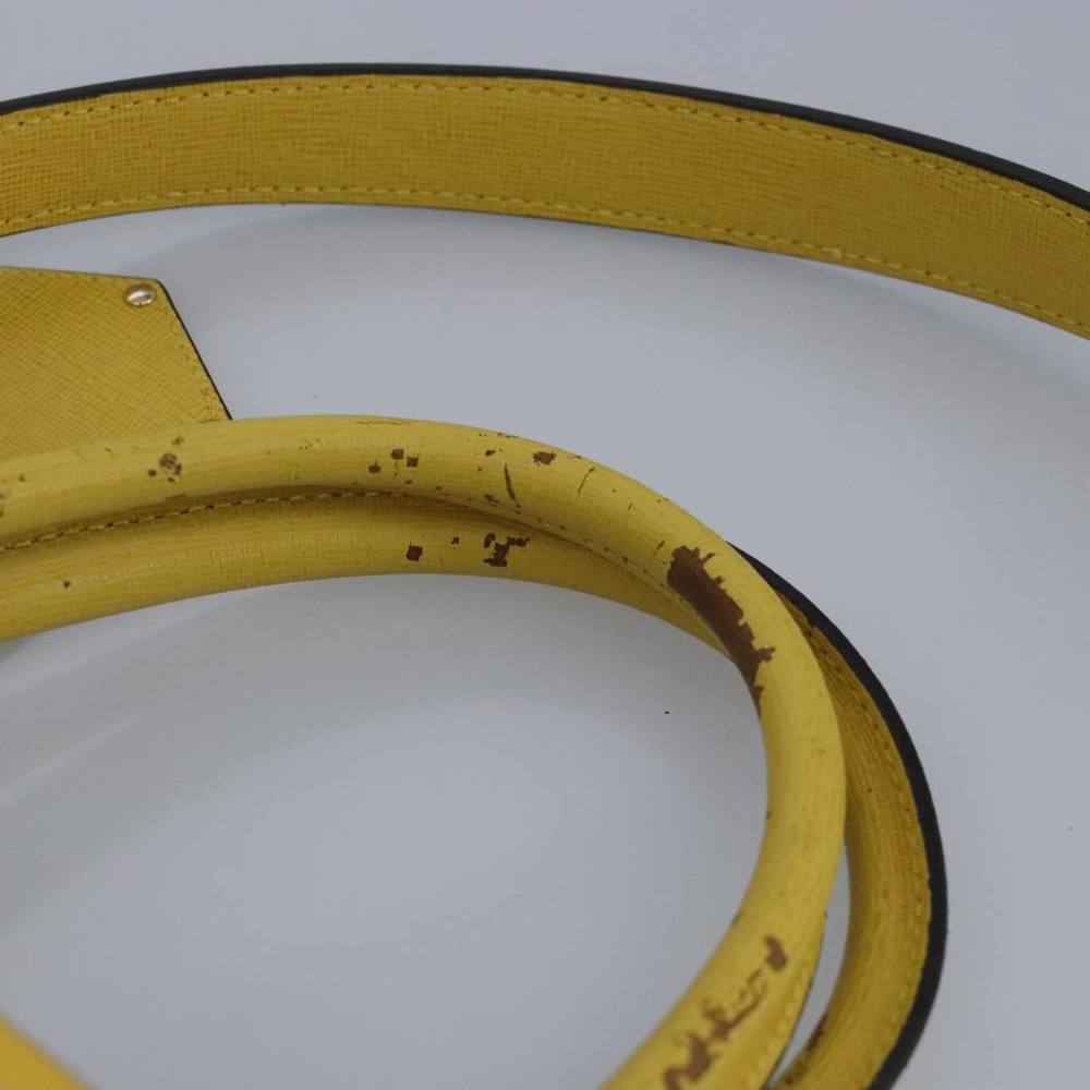 FENDI To joule Hand Bag Leather 2way Yellow Gold Auth 100188 - Picture 8 of 16